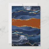 Marine Blue Agate Burning Orange Faire-part de mar (Dos)