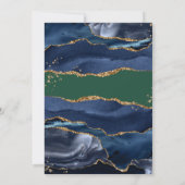 Marine Blue Agate Green Faire-part de mariage (Dos)