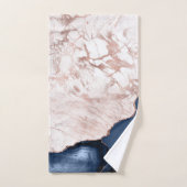 Marine Blue Agate Rose Gold Marble (Serviette à main)
