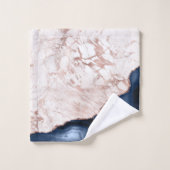 Marine Blue Agate Rose Gold Marble (Gant de toilette)