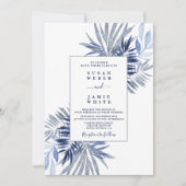 Marine Blue Beach mariage Invitation (Devant)