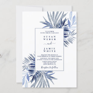 Marine Blue Beach mariage Invitation