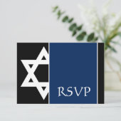 Marine Blue Black Star de David Bar Mitzvah RSVP (Debout devant)