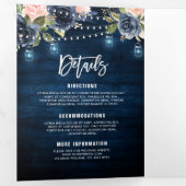 Marine Blue Blush Rose String Lumières Triple Mari (Intérieur en premier)