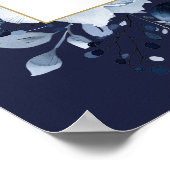 Marine Blue Boho Floral Holy Communion Affiche de (Coin)