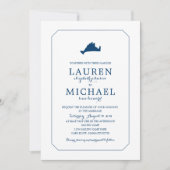 Marine Blue Classic Marthas Vineyard Carte Mariage (Devant)