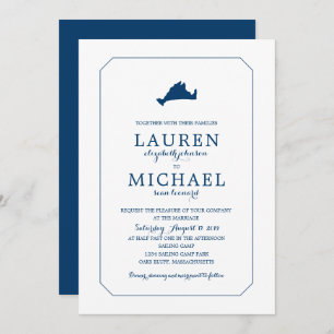 Marine Blue Classic Marthas Vineyard Carte Mariage