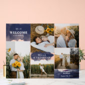 Marine Blue Clean Moderne & 5 Photos Bienvenue (Mariage)