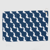 Marine Blue Dachshund Golfer cadeau serviette de g (Horizontal)