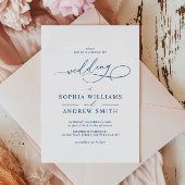 Marine Blue Elegant Faire-part de mariage de calli