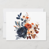 Marine Blue et Orange Mariage Merci Cartes (Dos)