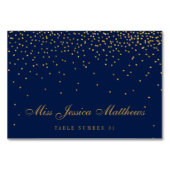 Marine Blue & Glam Gold Confetti Mariage Cartes de (Dos)