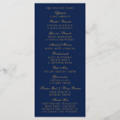 Marine Blue & Glam Gold Confetti Wedding Programme (Dos)