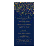 Marine Blue & Glam Gold Confetti Wedding Programme (Devant)