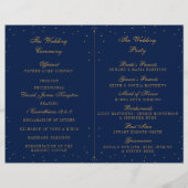 Marine Blue & Glam Gold Confetti Wedding Programme (Dos)
