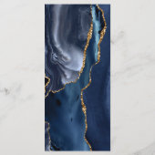 Marine Blue Gold Agate Burning Orange Mariage Menu (Dos)