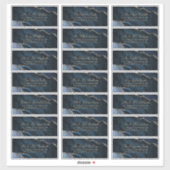 Marine Blue Gold Agate Mariage Étiquettes de adres (Feuille)