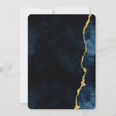 Marine Blue Gold Foil Agate Gilt Faire-part de mar (Dos)