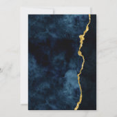 Marine Blue Gold Foil Agate Gilt Faire-part de mar (Dos)