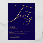 Marine Blue & Gold Foil Invitation 40e anniversair (Recto)