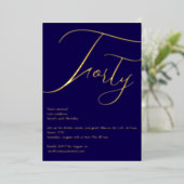 Marine Blue & Gold Foil Invitation 40e anniversair (Debout devant)