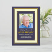 Marine Blue Gold Ivory Photo Faire-part de la mort (Debout devant)