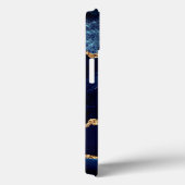 Marine Blue Gold Marble Votre Lettre Nom coque iph (Verso / Droite)