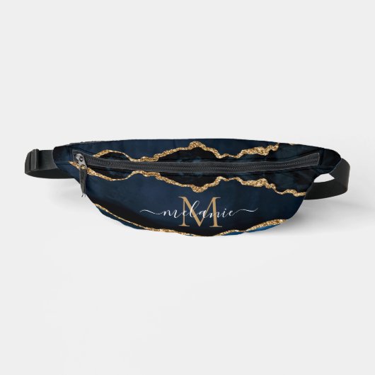 Marine Blue Gold Marbre Votre Lettre Nom Fanny Pac (Recto)