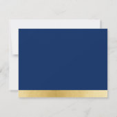 Marine Blue Gold Modern Bar Mitzvah Carte de remer (Dos)