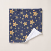 Marine Blue Gold Star Motif Élégant Noël (Gant de toilette)