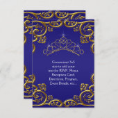 Marine Blue Gold Tiara RSVP Tous usages (Devant / Derrière)