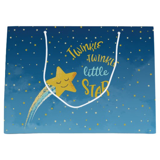 Marine Blue Gold Twinkle petit sac cadeau Star (Devant)