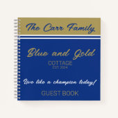 Marine Blue Gold White Livre d'invité Carnet spira (Devant)