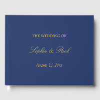 Marine Blue Golden Beige Mariage Livre d'or
