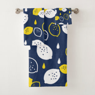 Marine Blue Lemon Art - Refresh Citrus Design