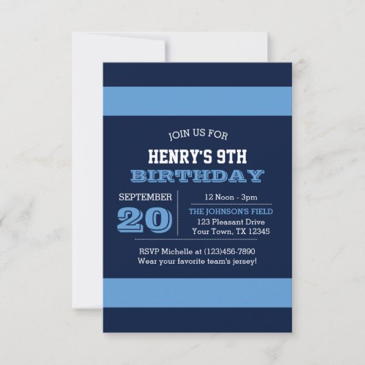 Marine Blue Light Blue Team Invitation Anniversair (Devant)