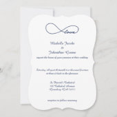Marine Blue Love Infinity Wedding Invitations (Devant)