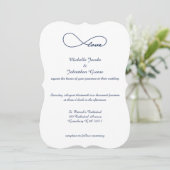 Marine Blue Love Infinity Wedding Invitations (Debout devant)