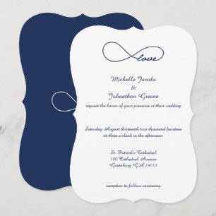 Marine Blue Love Infinity Wedding Invitations