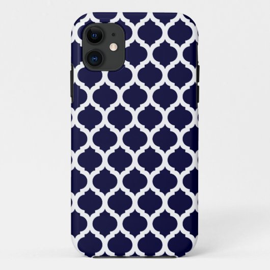 Marine Blue Marocain Motif iPhone 5 Coque (Dos)