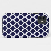 Marine Blue Marocain Motif iPhone 5 Coque (Dos (Horizontal))