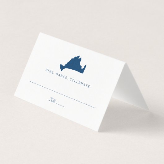 Marine Blue Marthas Vignoble Carte Mariage Siège (Front)