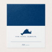Marine Blue Marthas Vignoble Carte Mariage Siège (Outside Unfolded)