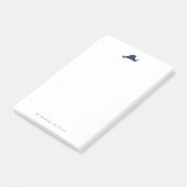 Marine Blue Marthas Vineyard Kaart Monogram Post-it® Notes (Schuin)