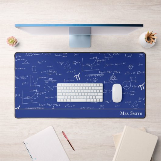Marine Blue Math Formules équations Enseignant (Bureau 1)