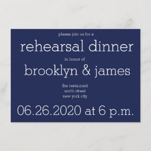 Marine Blue Modern Mariage Invitations