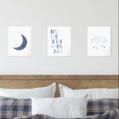 Marine Blue Moon and Stars Nursery Decor (Chambre à coucher)