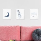 Marine Blue Moon and Stars Nursery Decor (Salon)