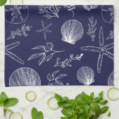 Marine Blue Ocean Elements Cuisine Serviette (Plié)