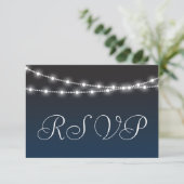 Marine Blue Ombre Night Lights Wedding RSVP (Debout devant)